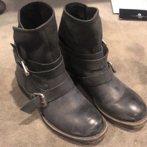 Lucky Brand Dallis Leather Motorcycle Boots